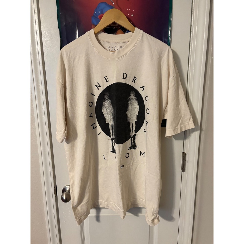 Imagine Dragons Loom World Tour 2024 T-Shirt Mens XL Cream Concert Band Tee